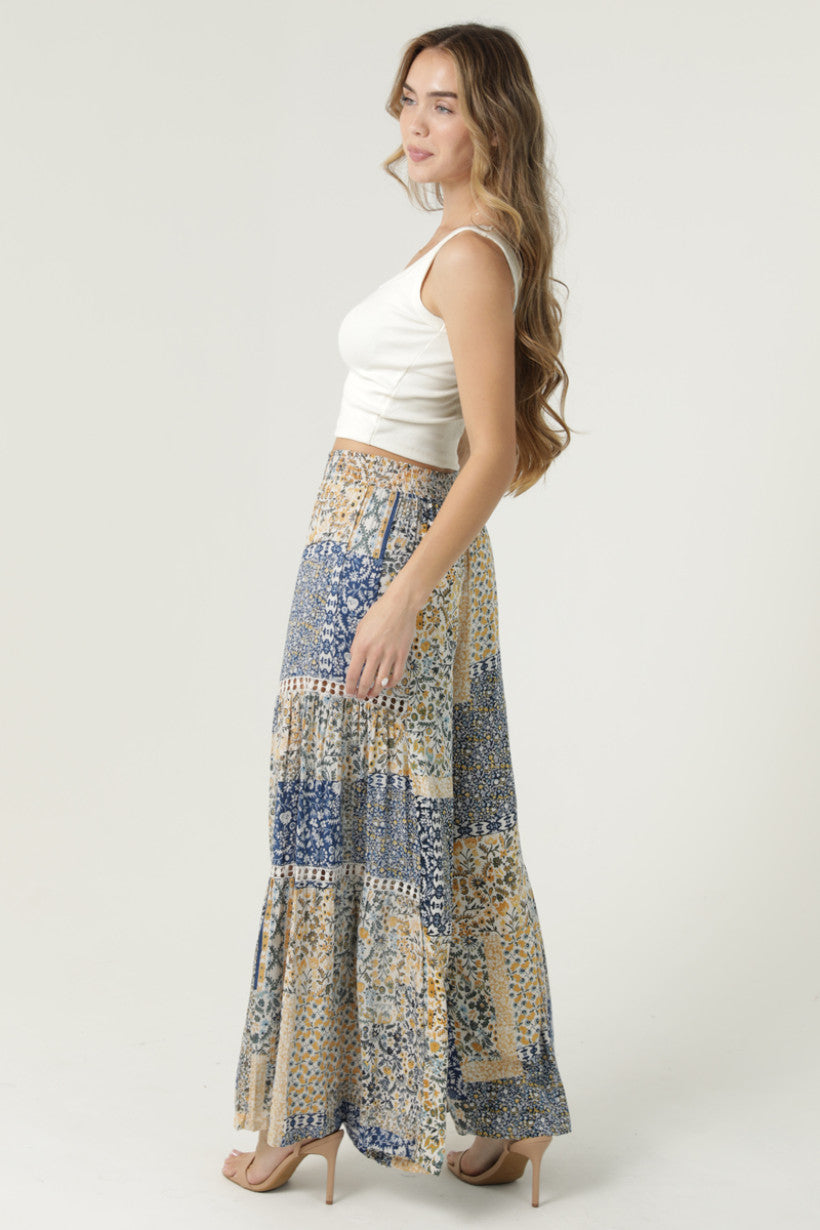 Wide Leg Pants w/ Lace Inserts