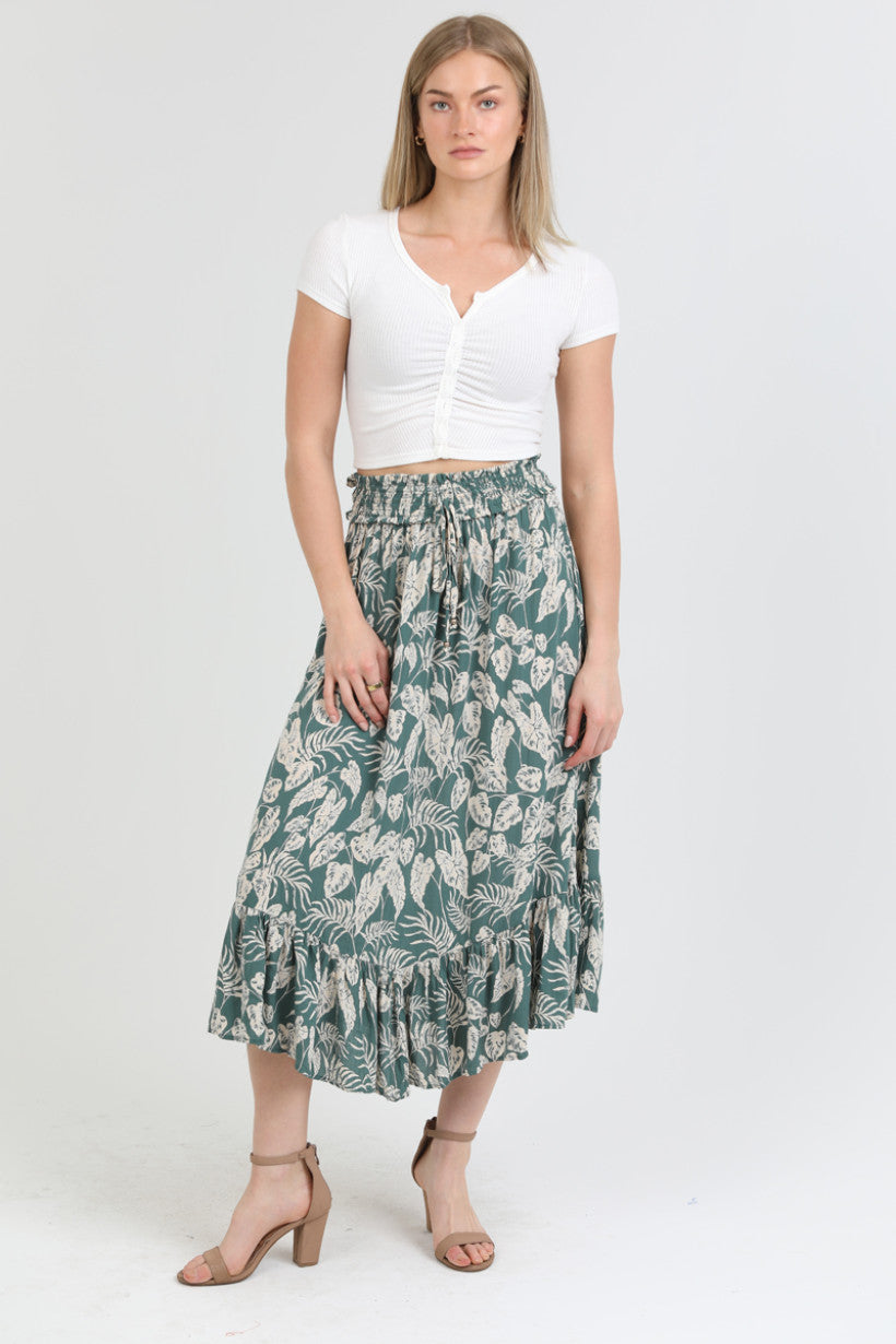 Ruffle Hem Maxi Skirt