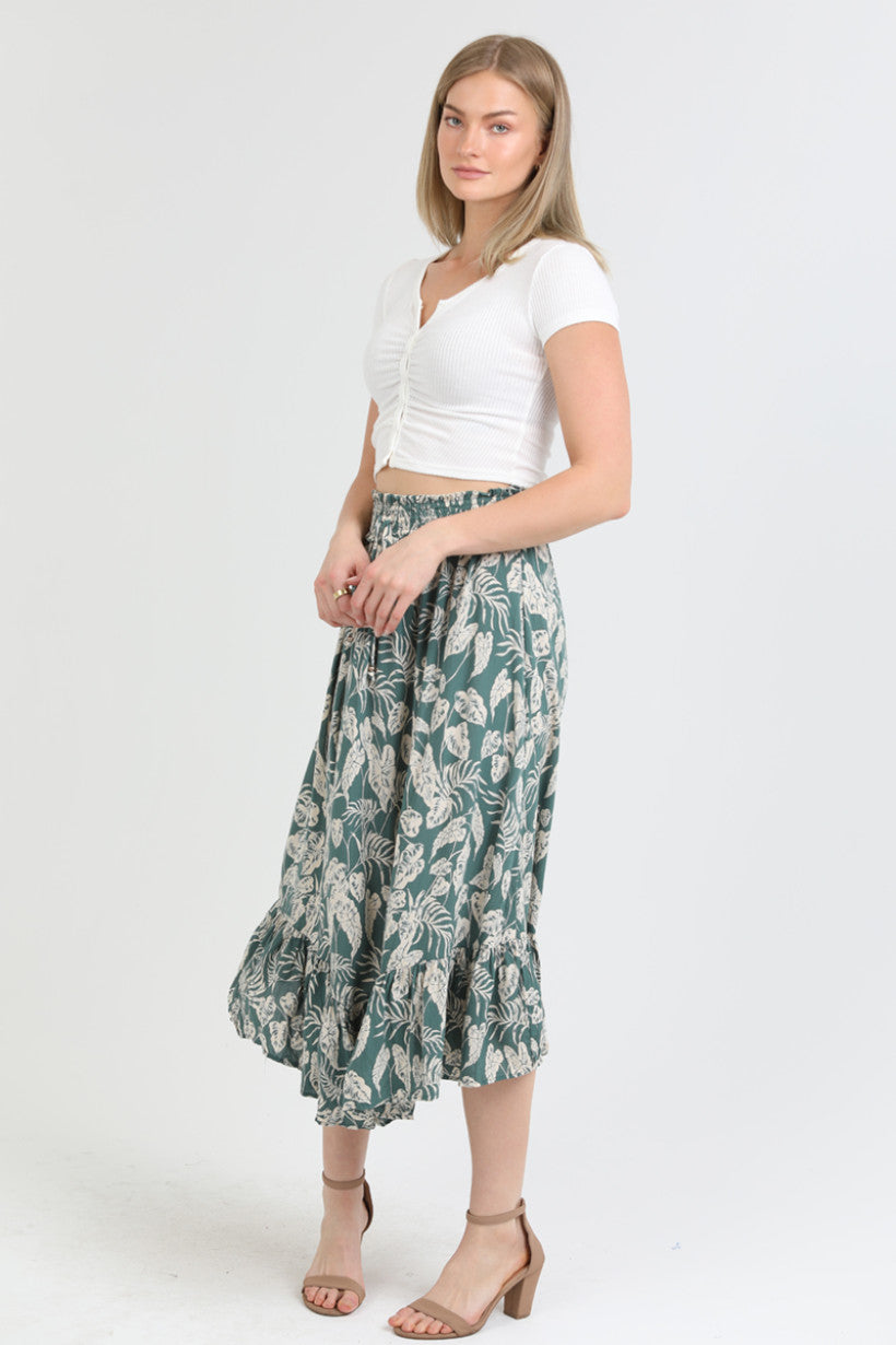 Ruffle Hem Maxi Skirt