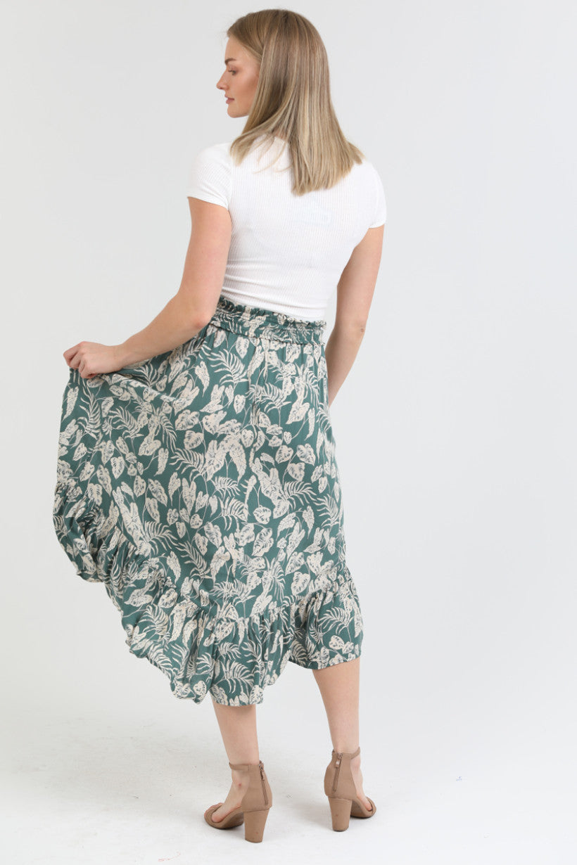 Ruffle Hem Maxi Skirt
