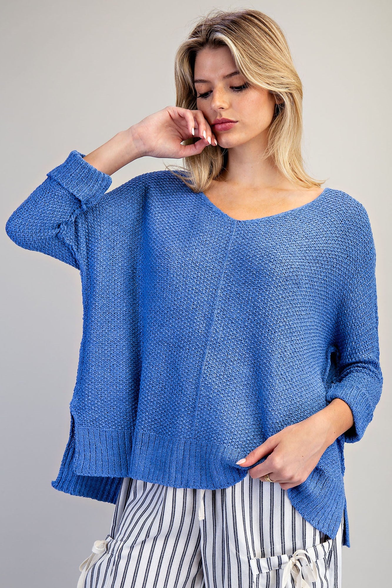 V-Neck Knit Sweater
