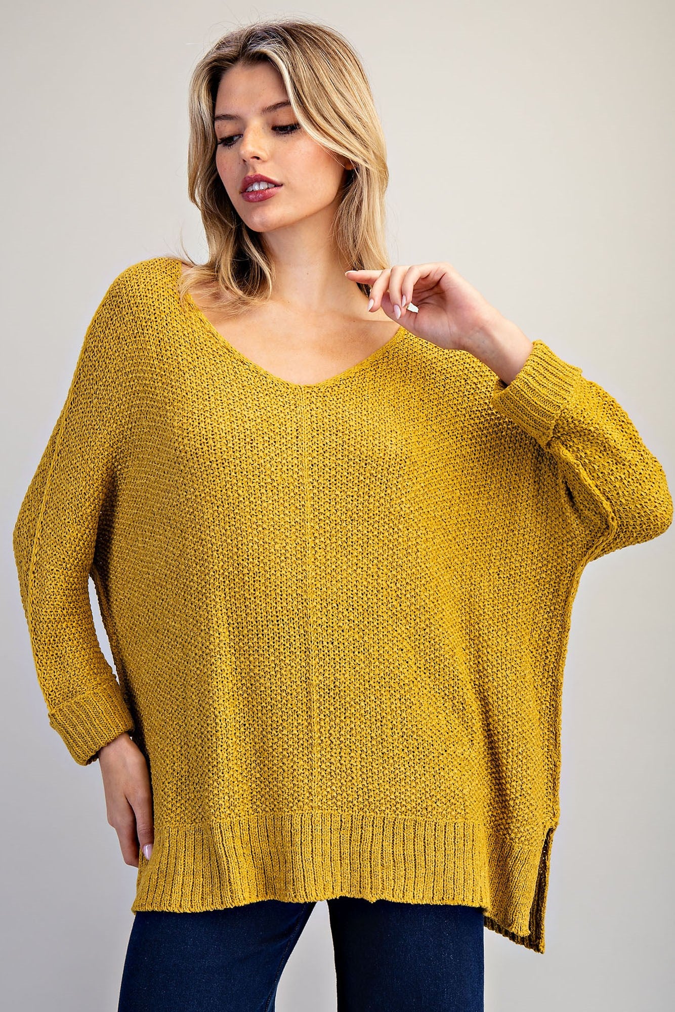 V-Neck Knit Sweater