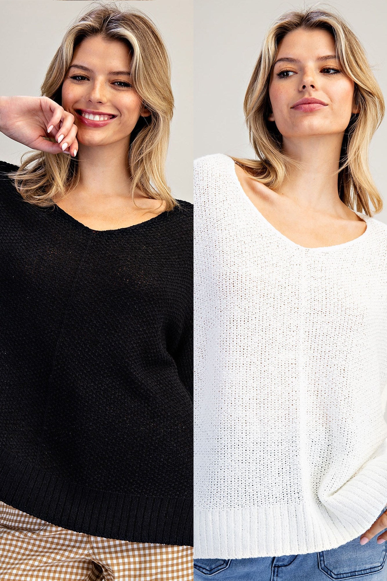 V-Neck Knit Sweater