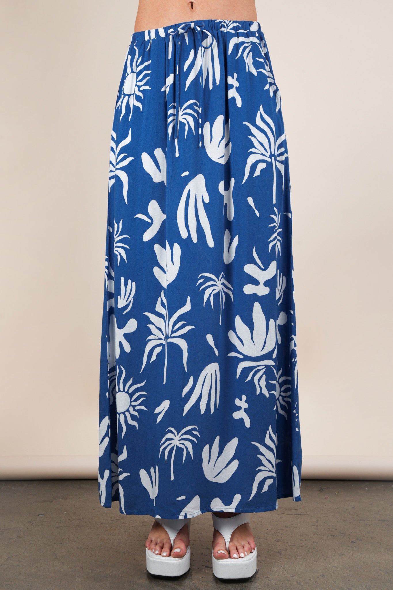 Printed Resort Midi Skirt