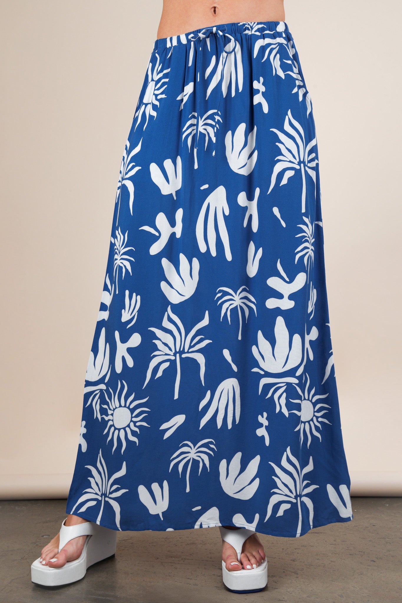 Printed Resort Midi Skirt