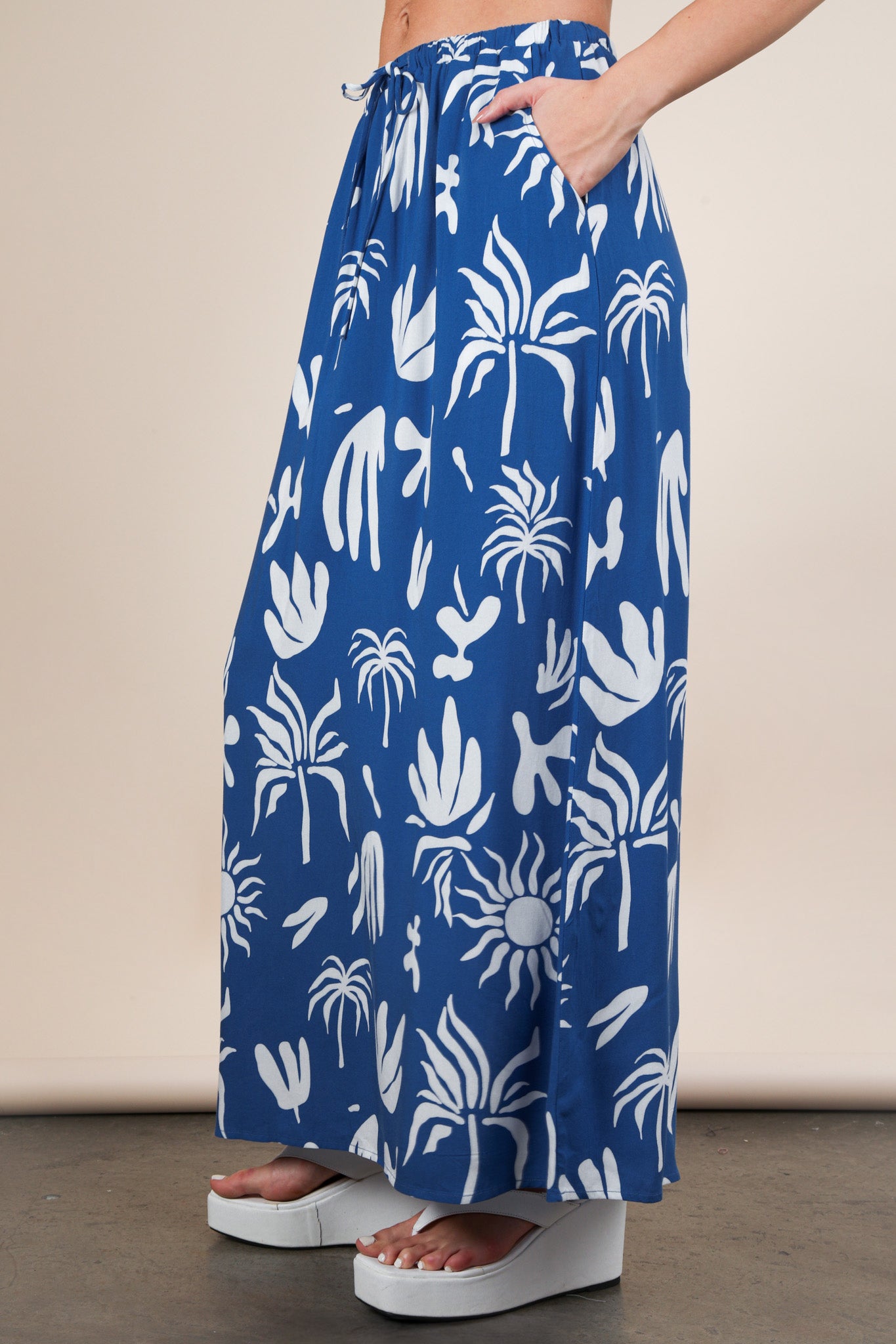 Printed Resort Midi Skirt