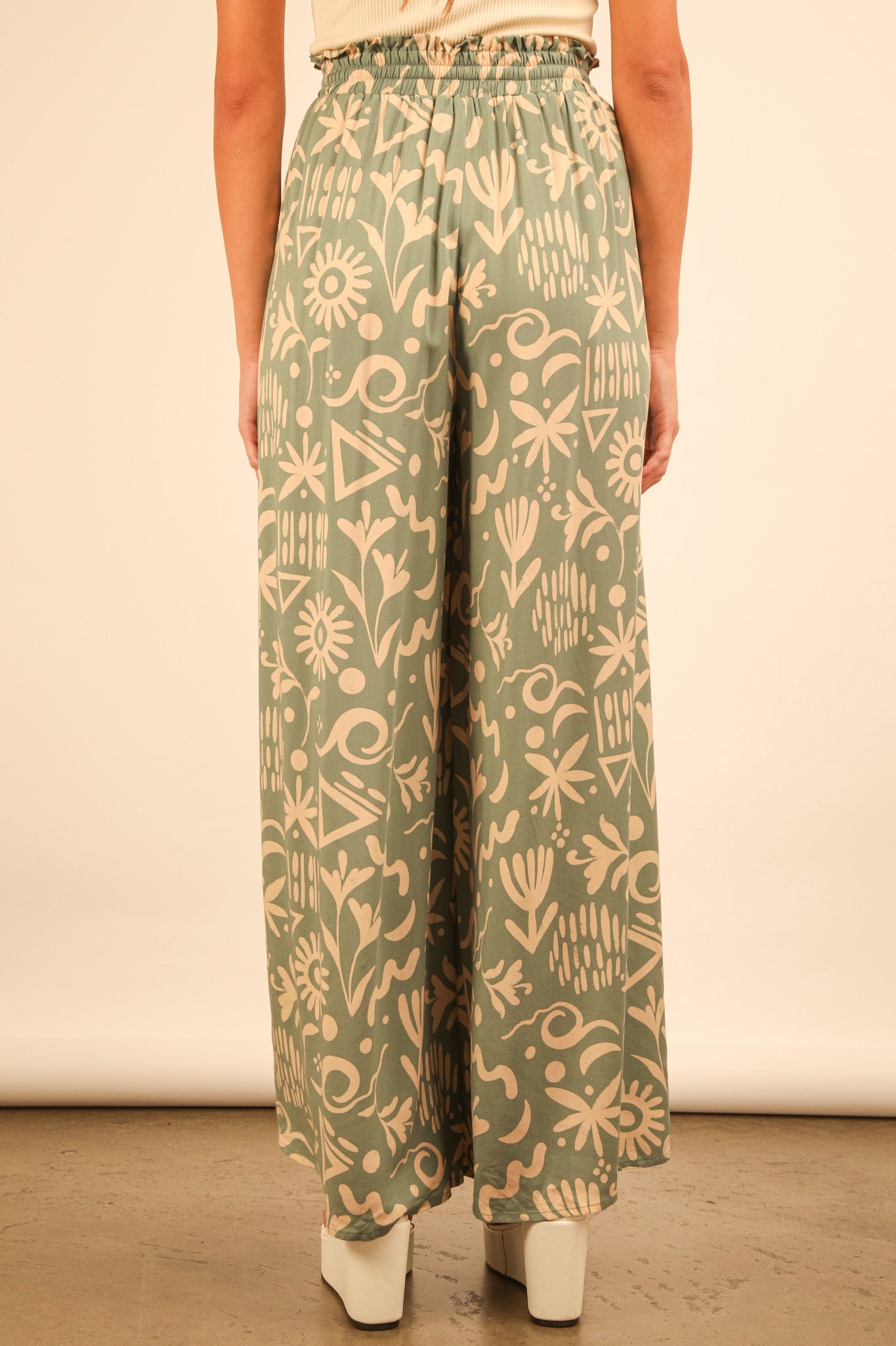 Printed Wide Leg Long Pant