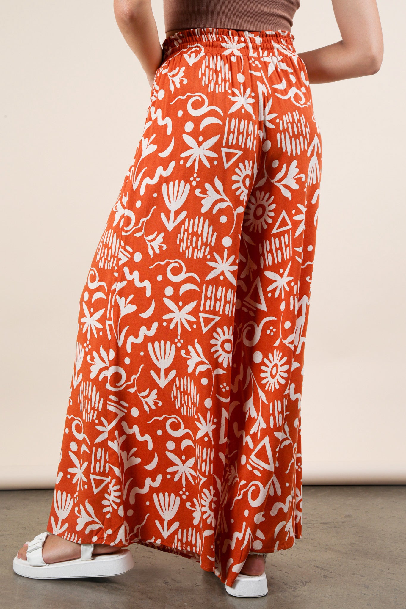 Printed Wide Leg Long Pant