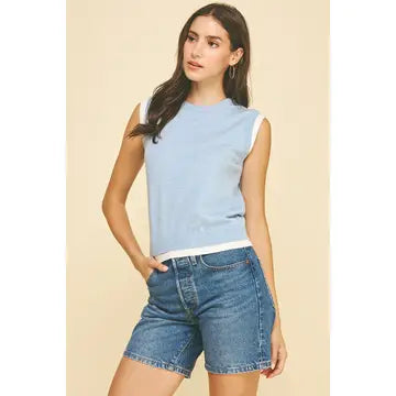 Double Layered Sleeveless Knit Top