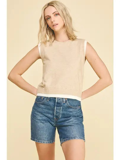 Double Layered Sleeveless Knit Top