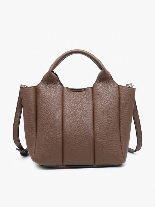 Maddox Pleated Satchel w/ Crossbody Strap