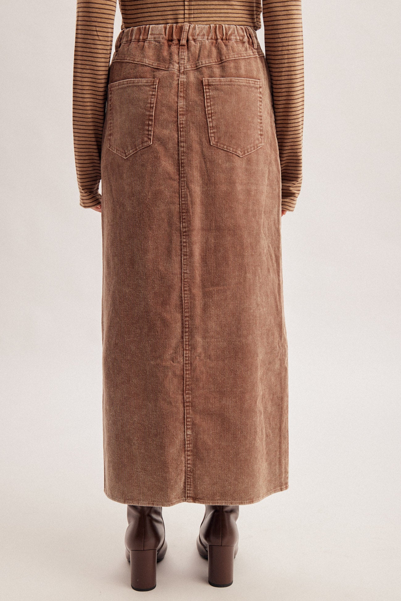 Snow Washed Corduroy Maxi Skirt