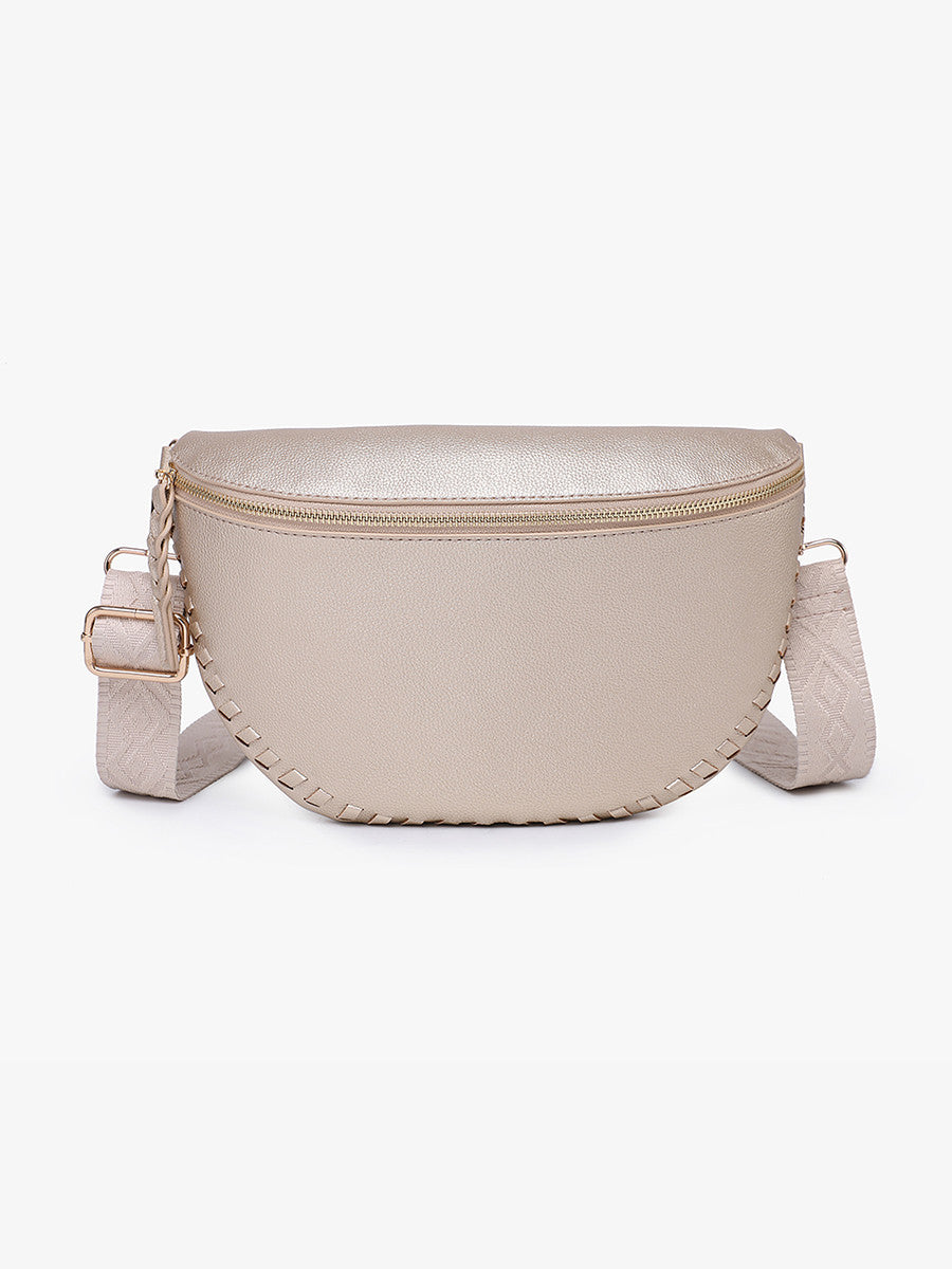 Janae Whipstitch Crossbody/Sling Bag w/ Detailed Strap