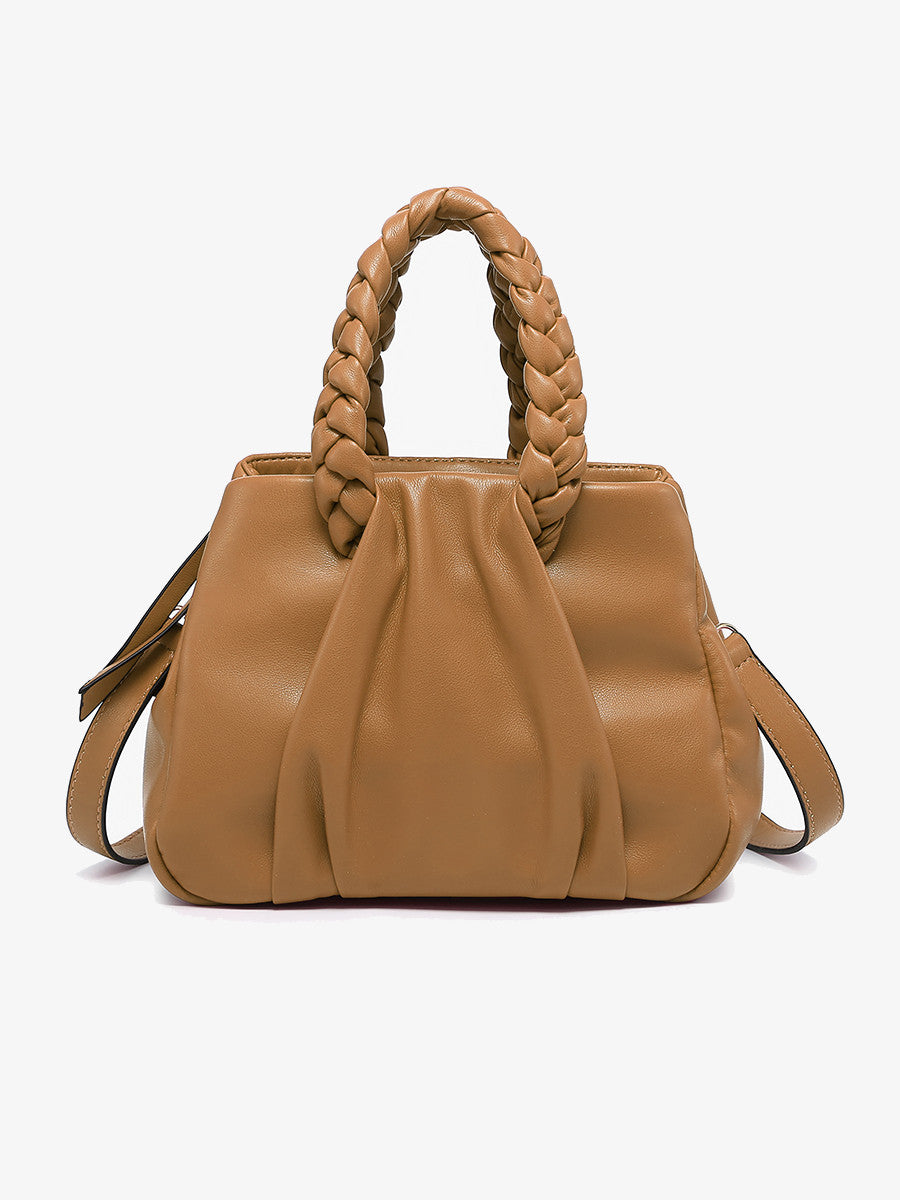 Candace Soft Satchel Bag with Braided Dual Handles
