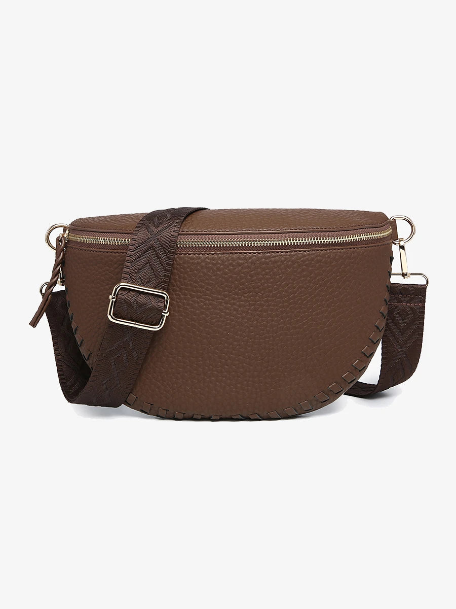 Janae Whipstitch Crossbody/Sling Bag w/ Detailed Strap