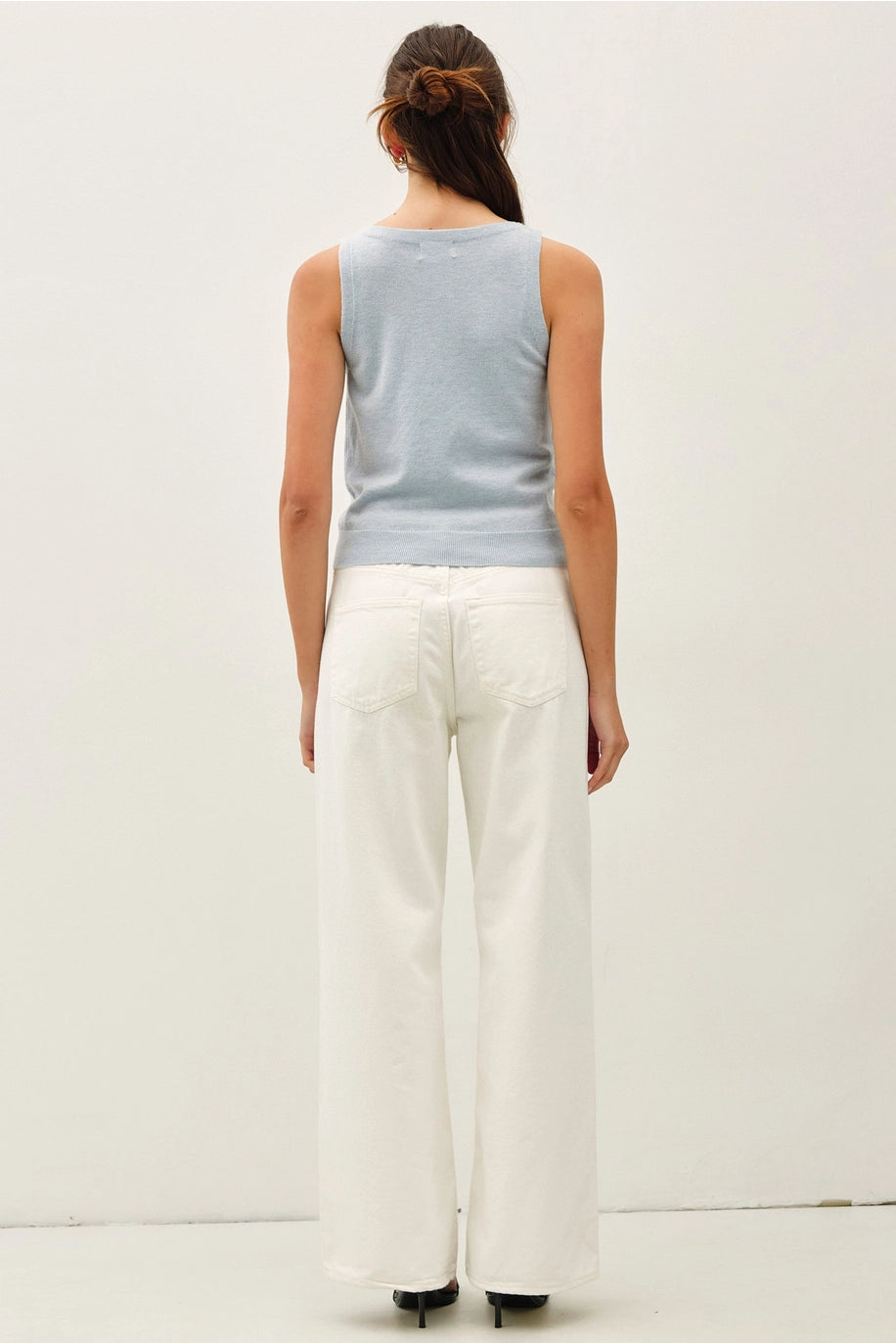 Wool Blend Ultra Soft Boatneck Sweater Tank