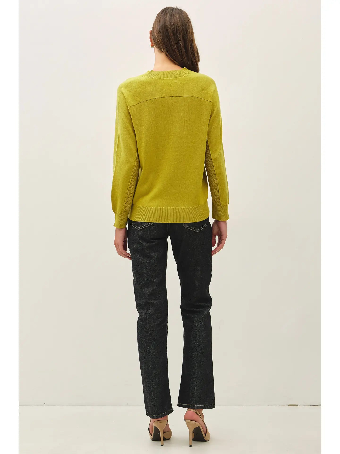 Wool Blended V-Neck Loose Fit Sweater