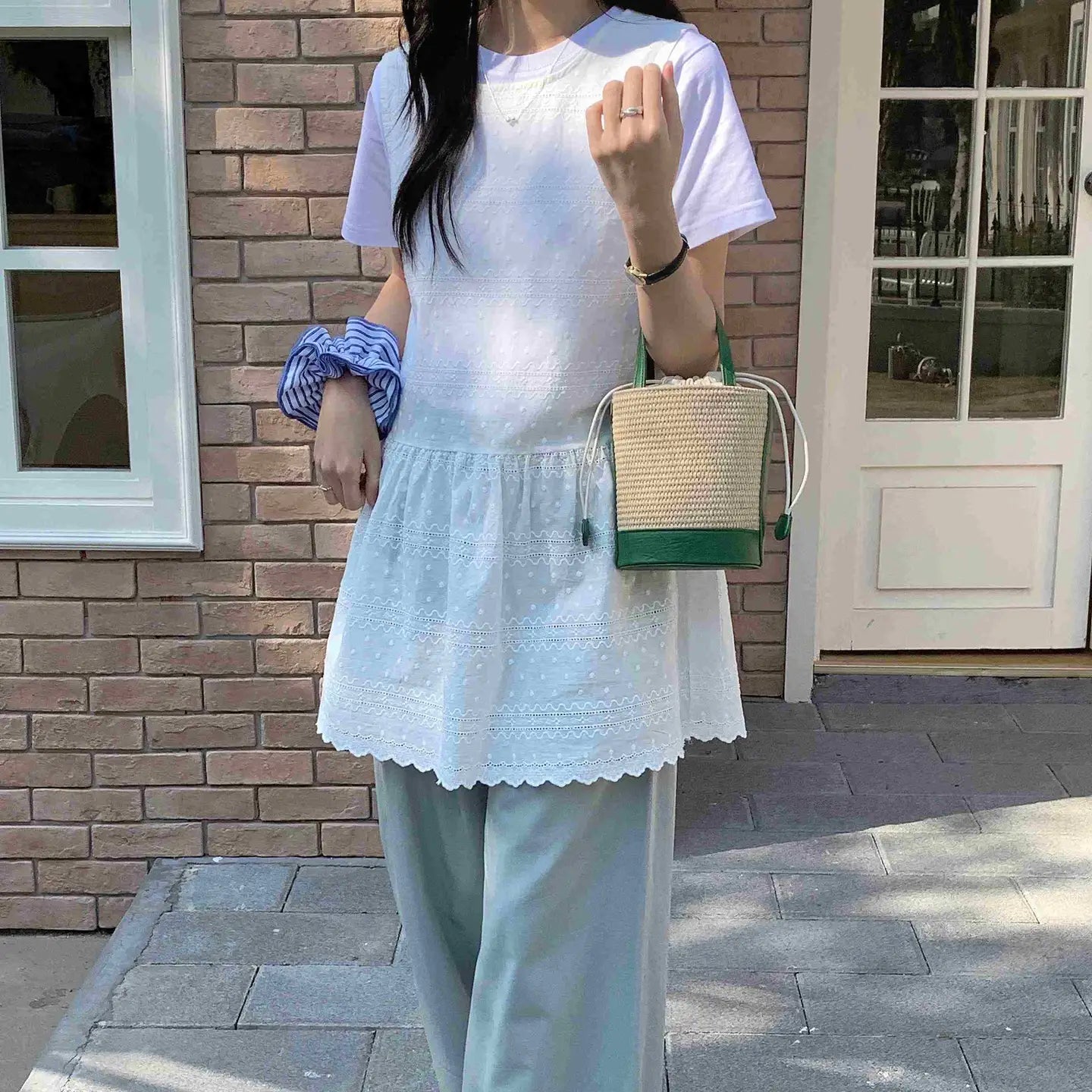 Straw Bucket/Crossbody Bag