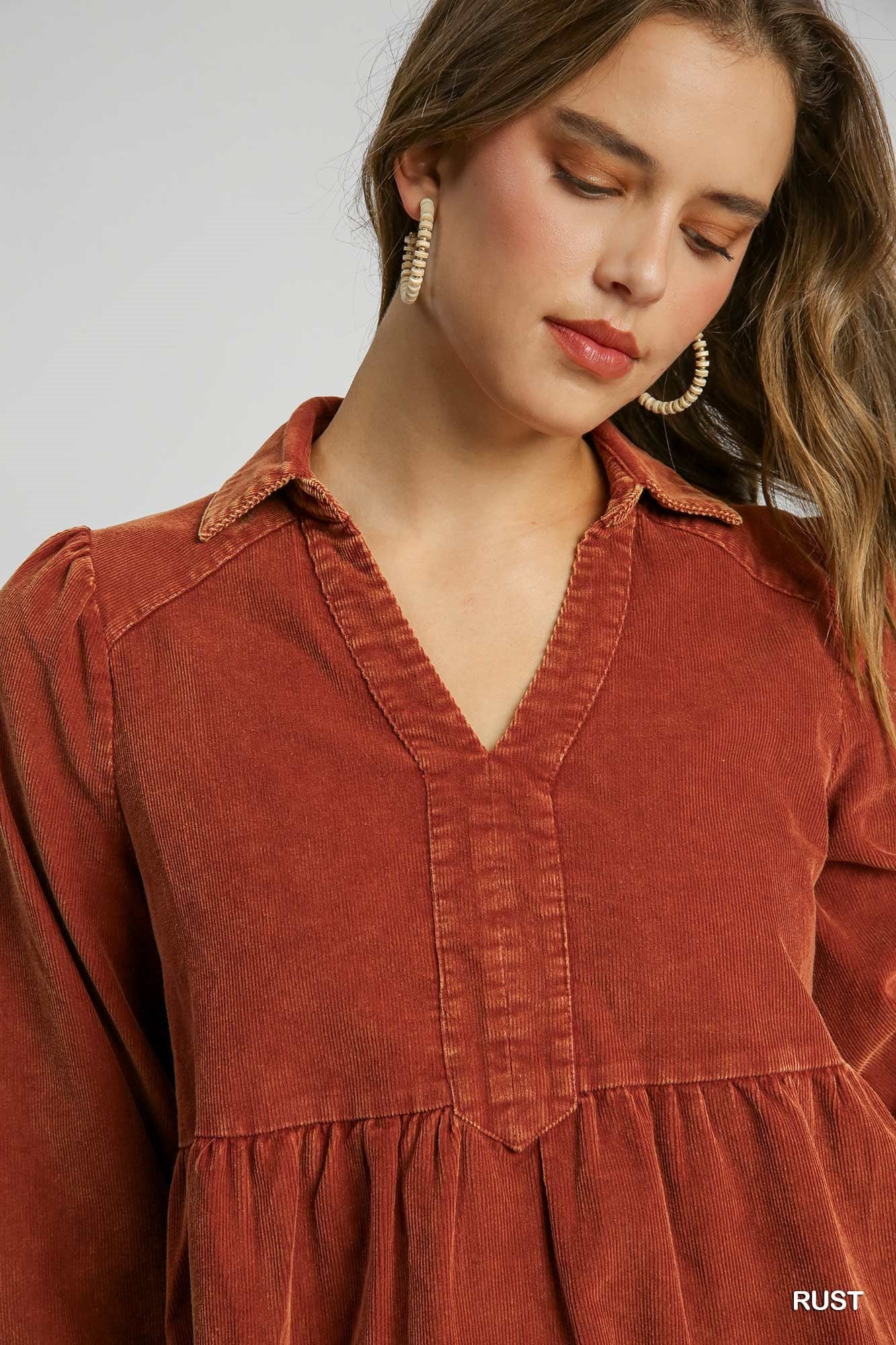 Mineral Wash Corduroy Dress