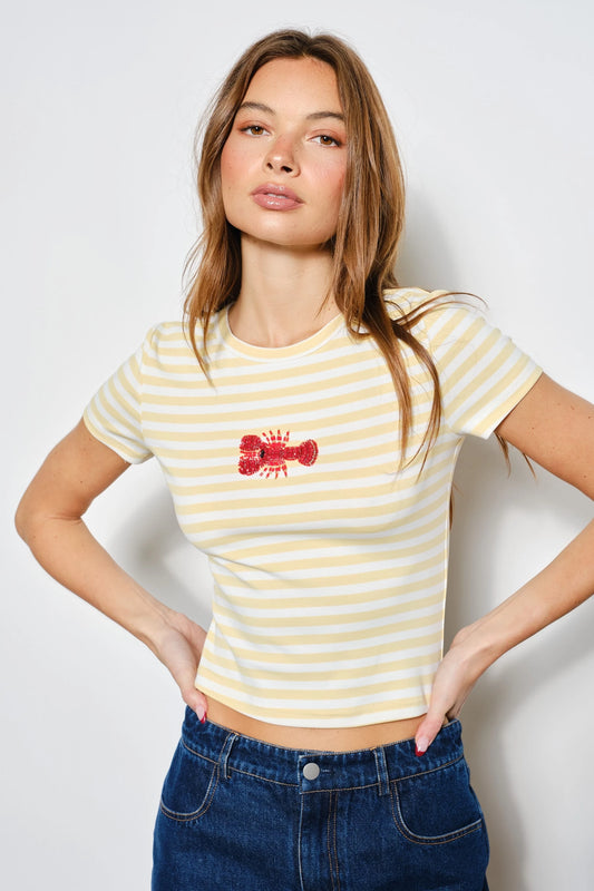 Zandra Lobster Beaded Tee