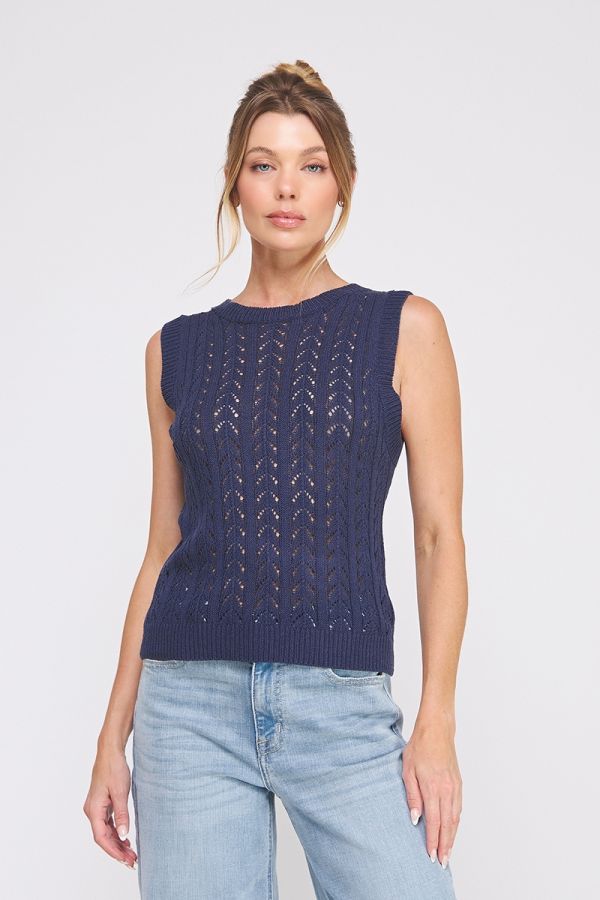 Pointelle Sweater Vest