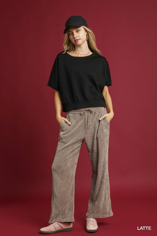 Wide Leg Drawstring Pants