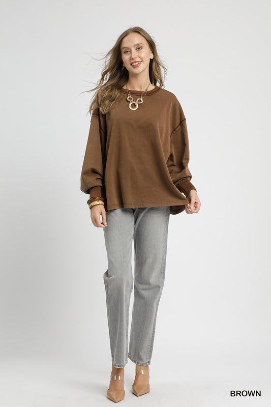 Mineral Wash Oversized Top