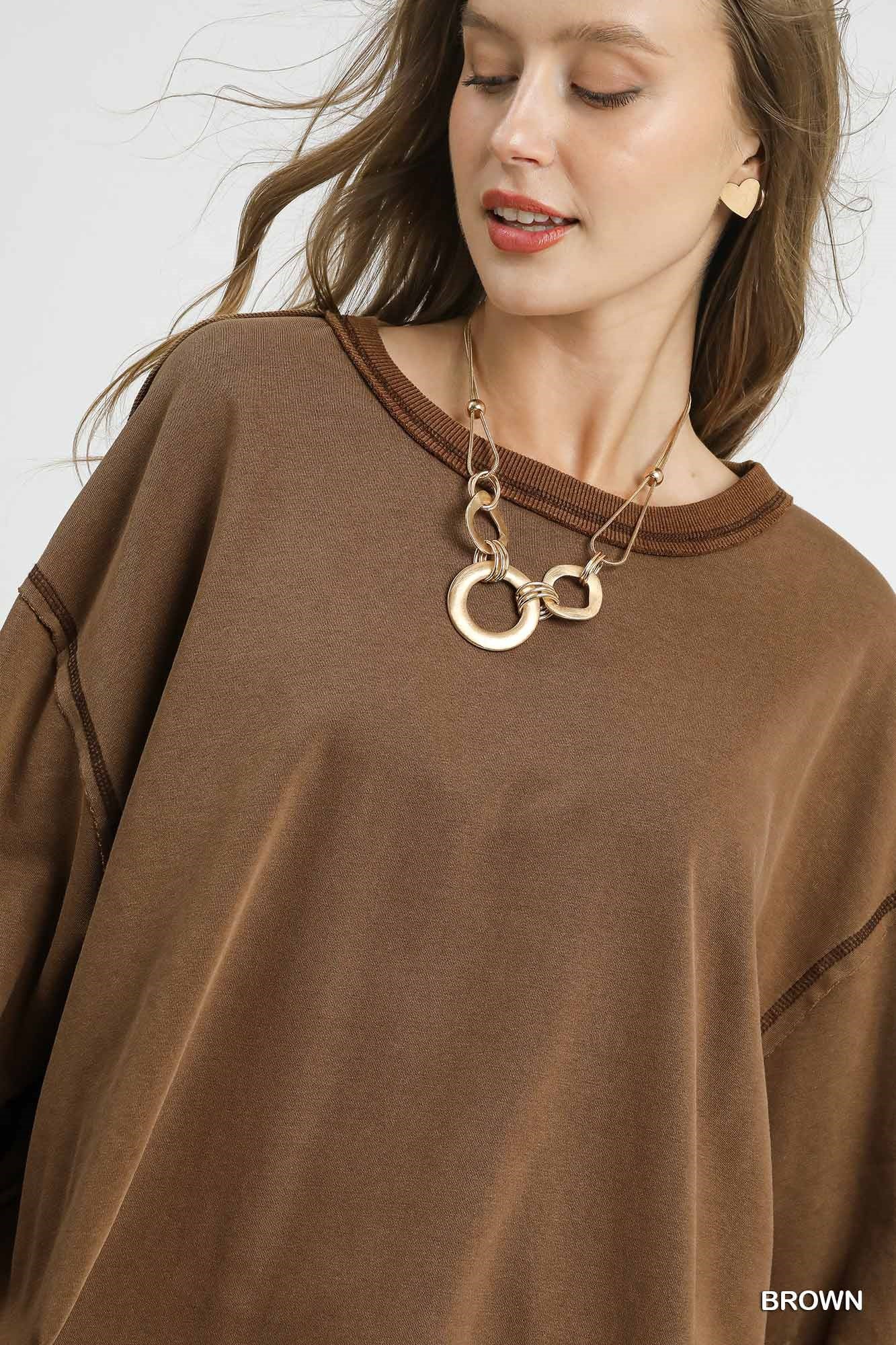 Mineral Wash Oversized Top