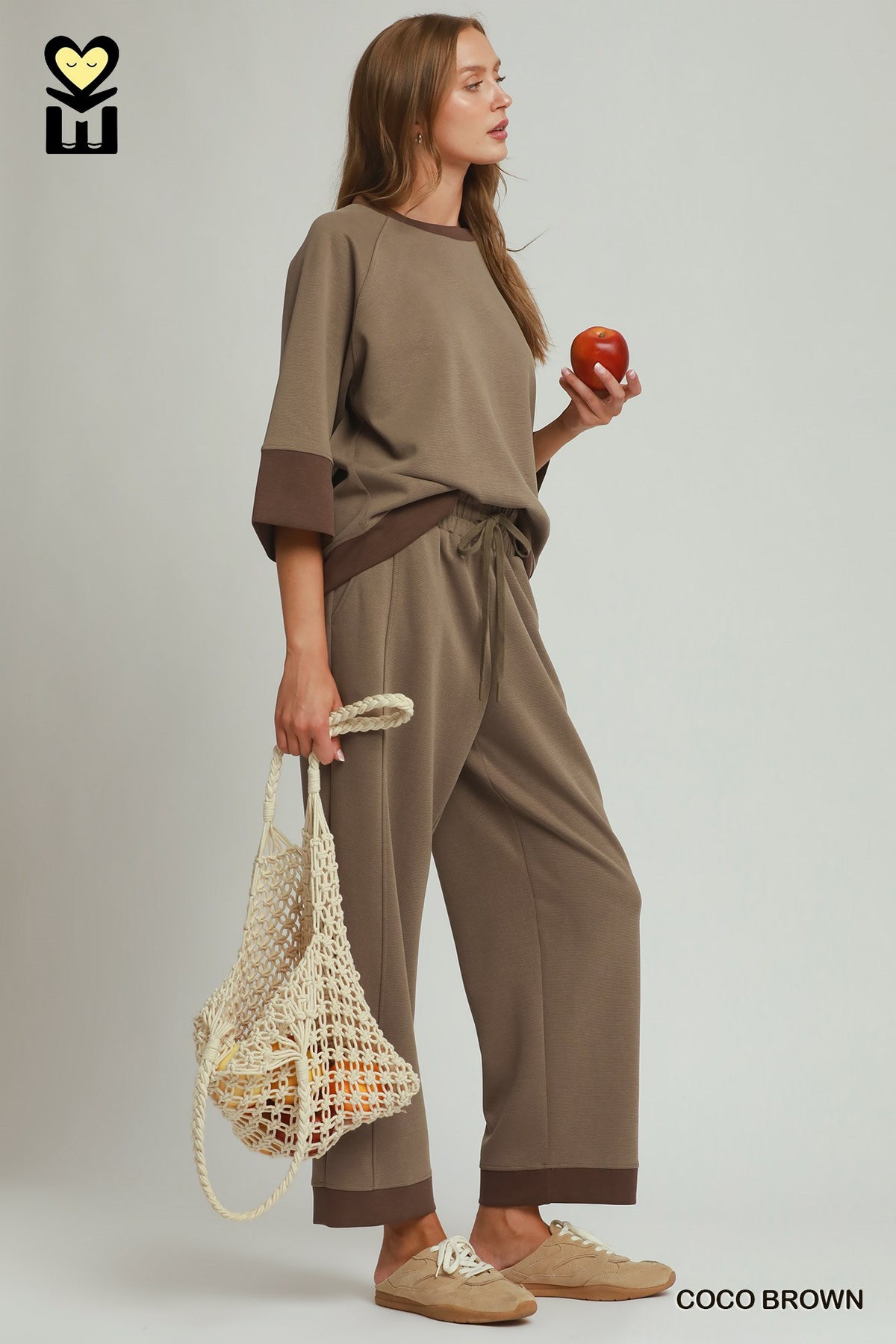 Cloudknit Modal & Tencel 3/4 Raglan Sleeve Colorblock Crewneck Top