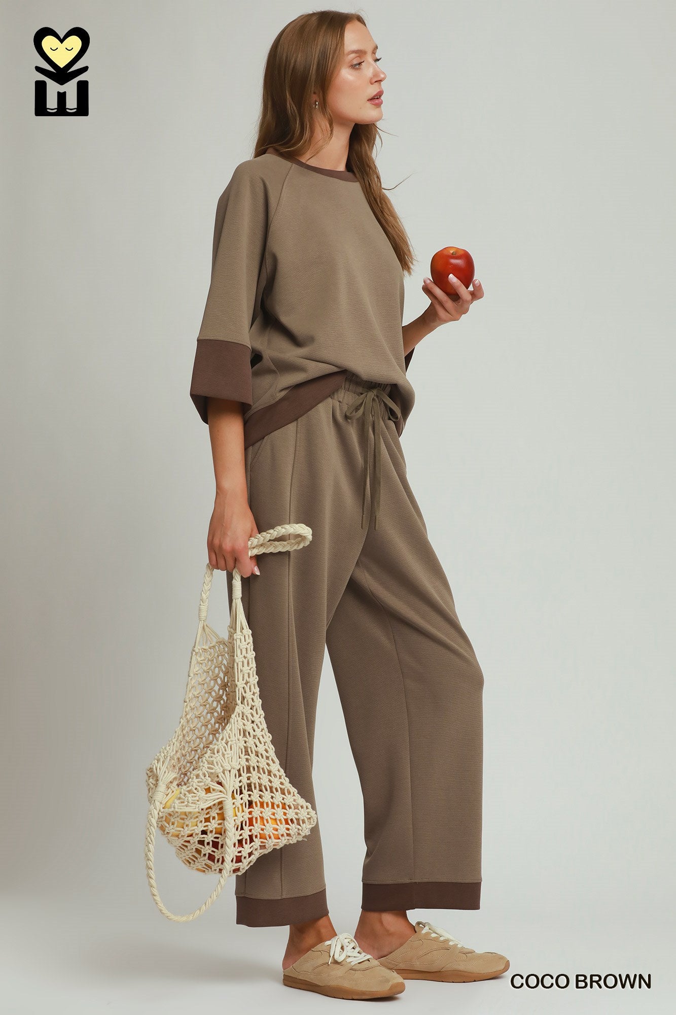 Modal & Tencel Colorblock Straight Pants