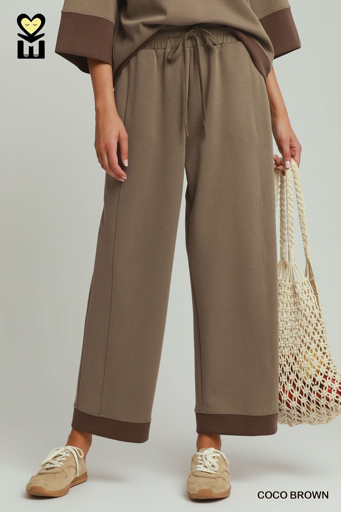 Modal & Tencel Colorblock Straight Pants