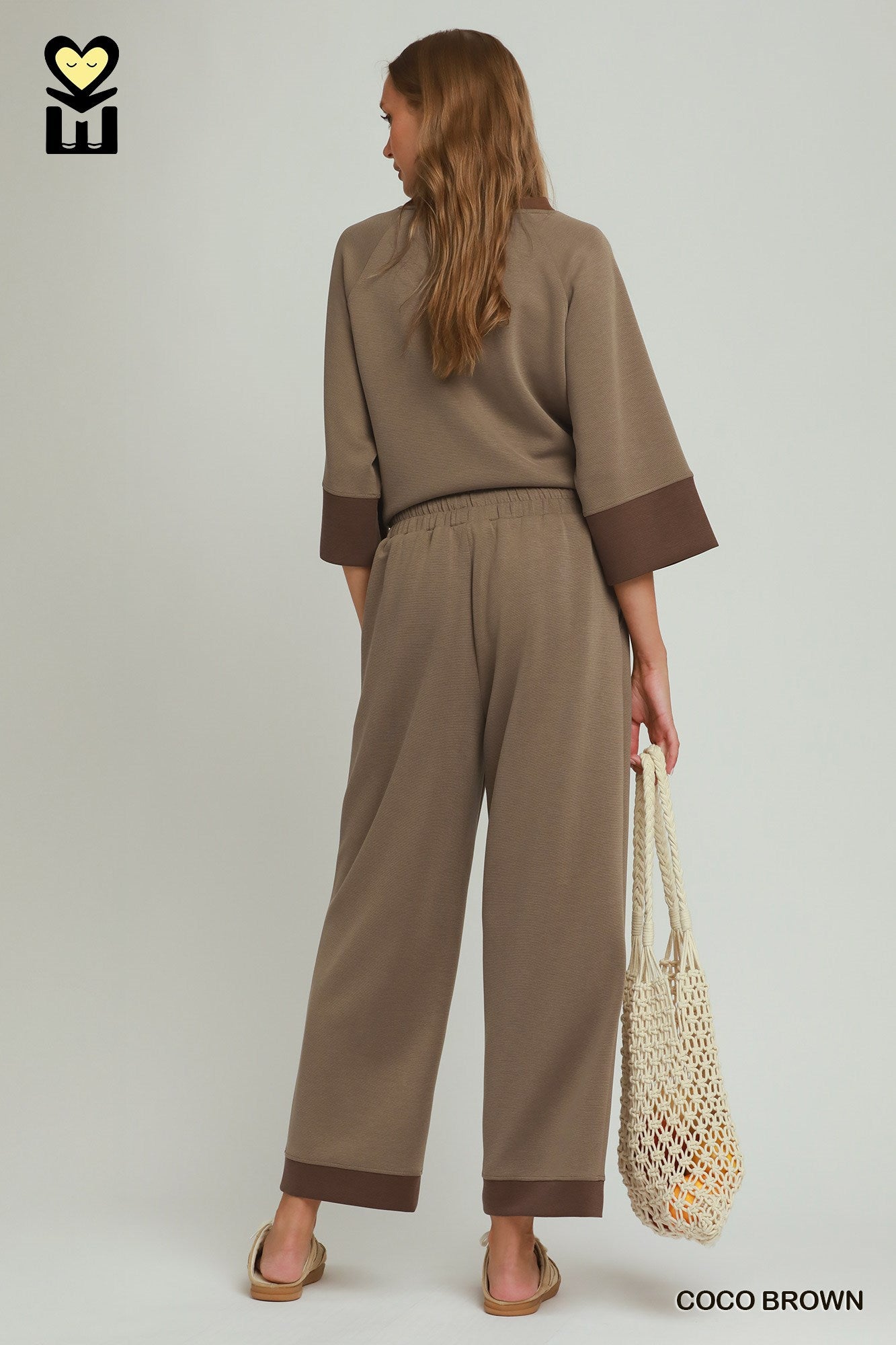 Modal & Tencel Colorblock Straight Pants