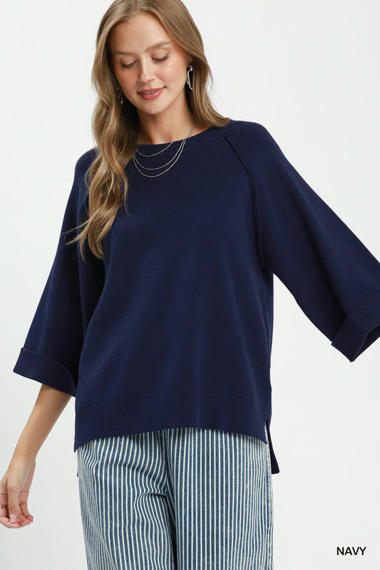 Crewneck Pullover Sweater Knit Top