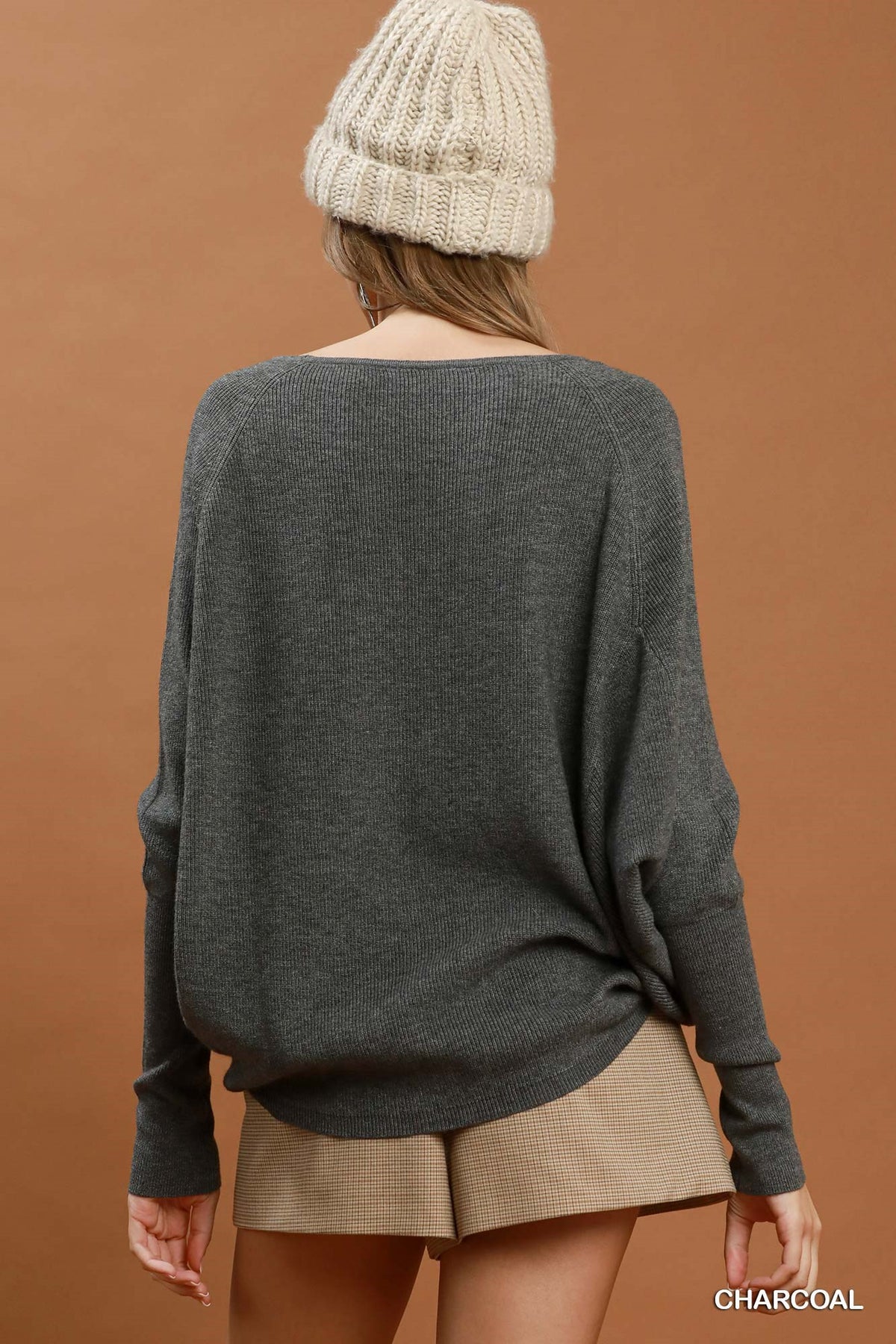 Boat Neck Knit Sweater Top