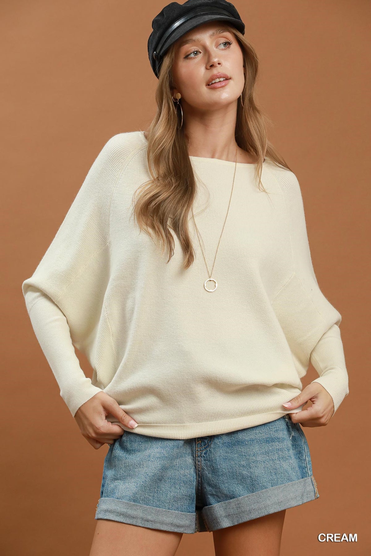 Boat Neck Knit Sweater Top