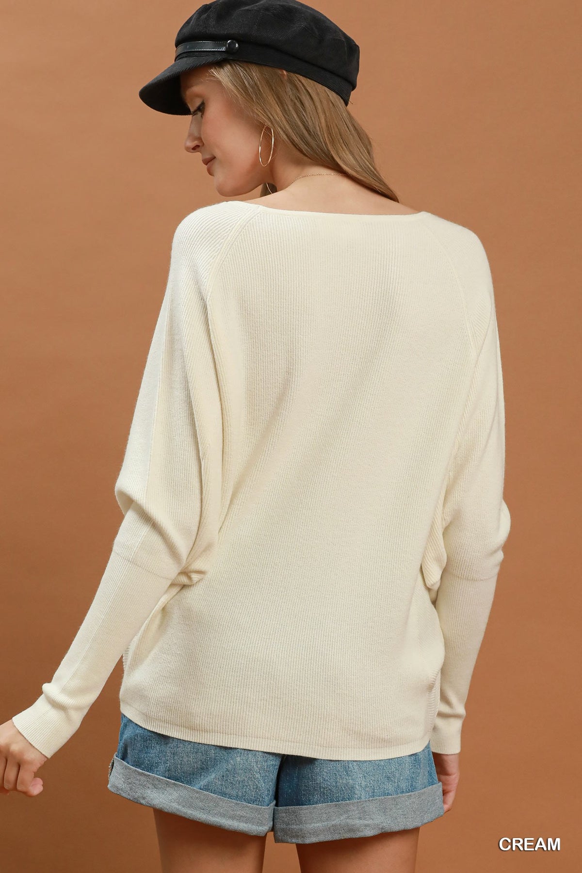 Boat Neck Knit Sweater Top
