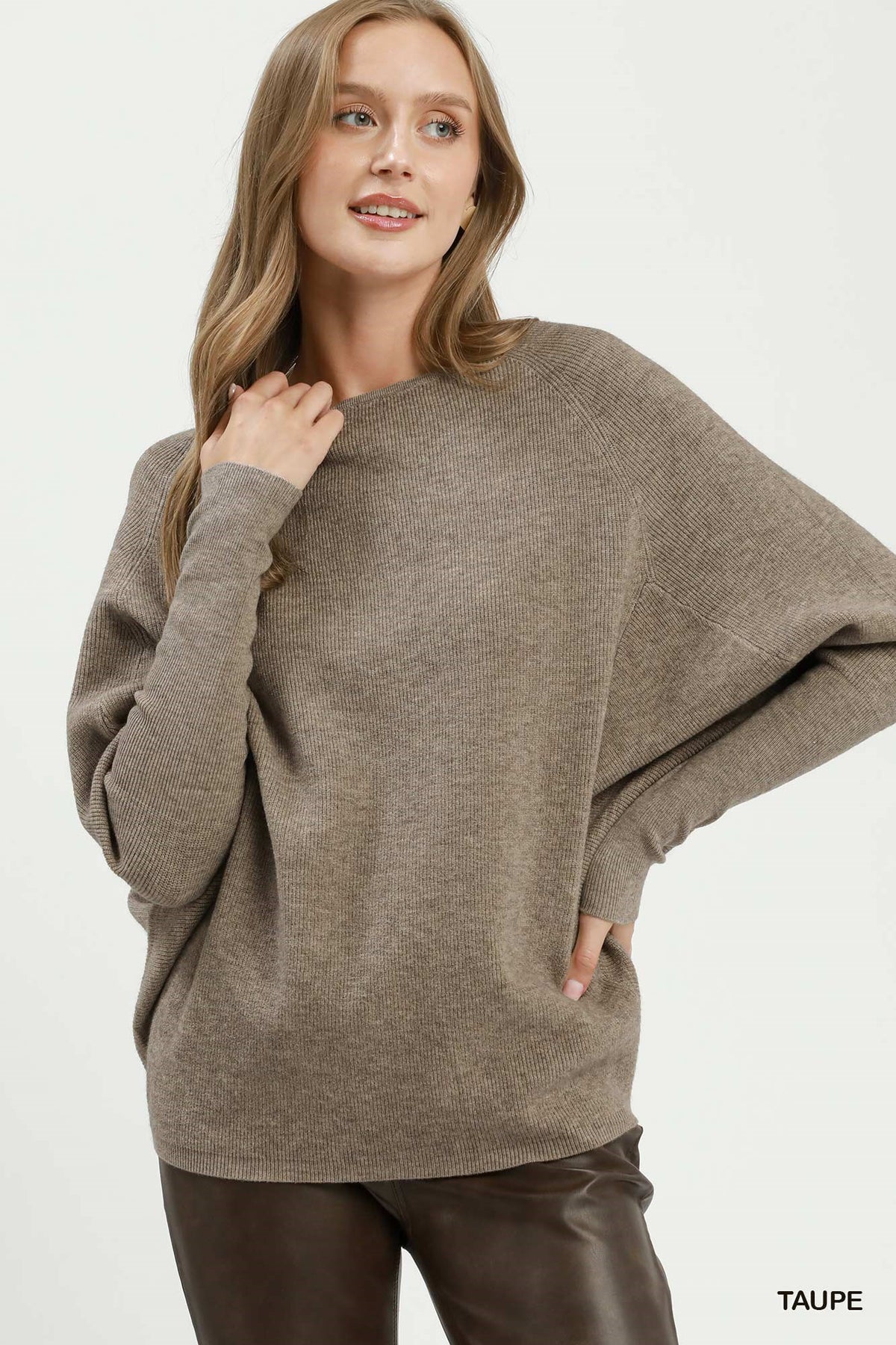 Boat Neck Knit Sweater Top