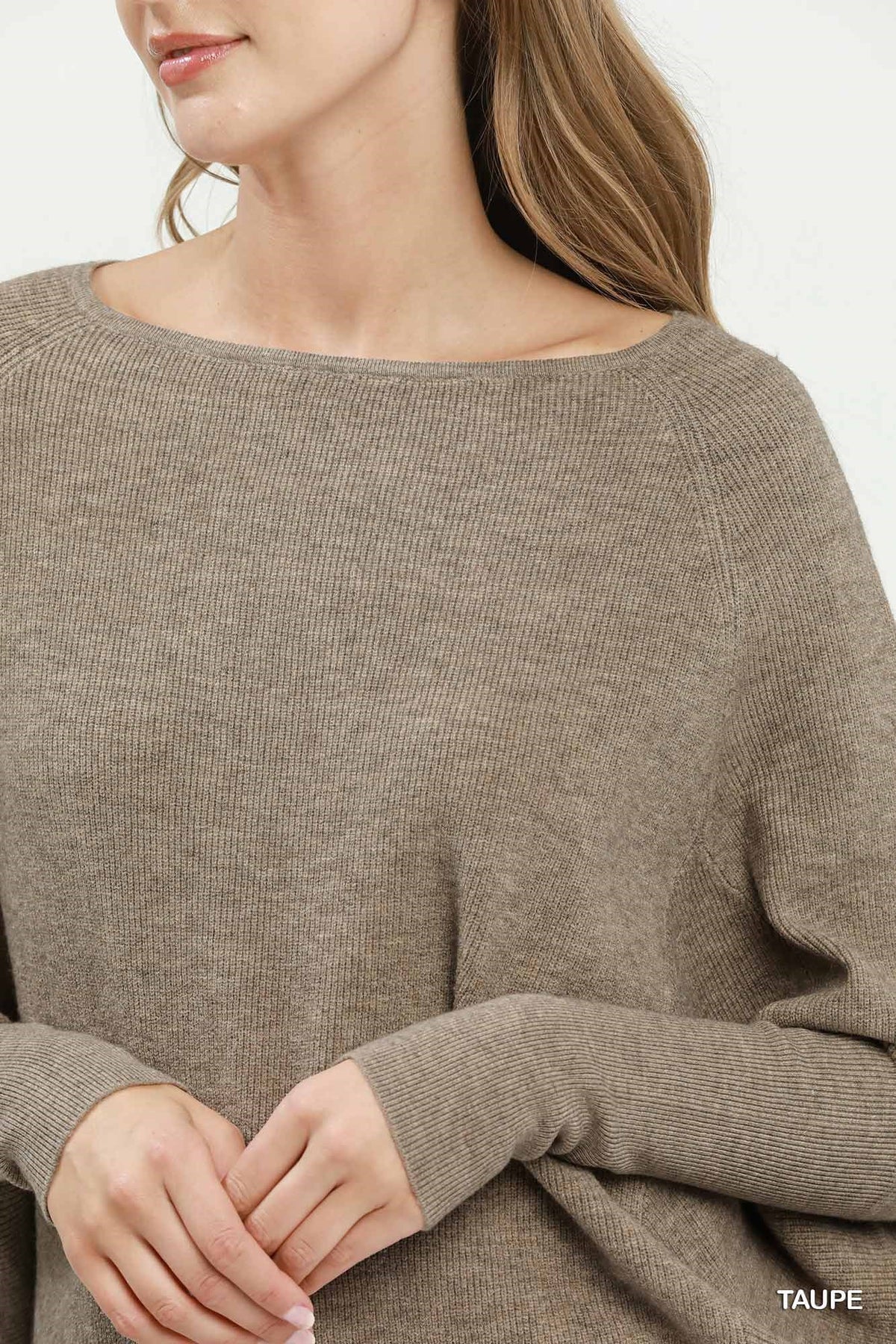 Boat Neck Knit Sweater Top