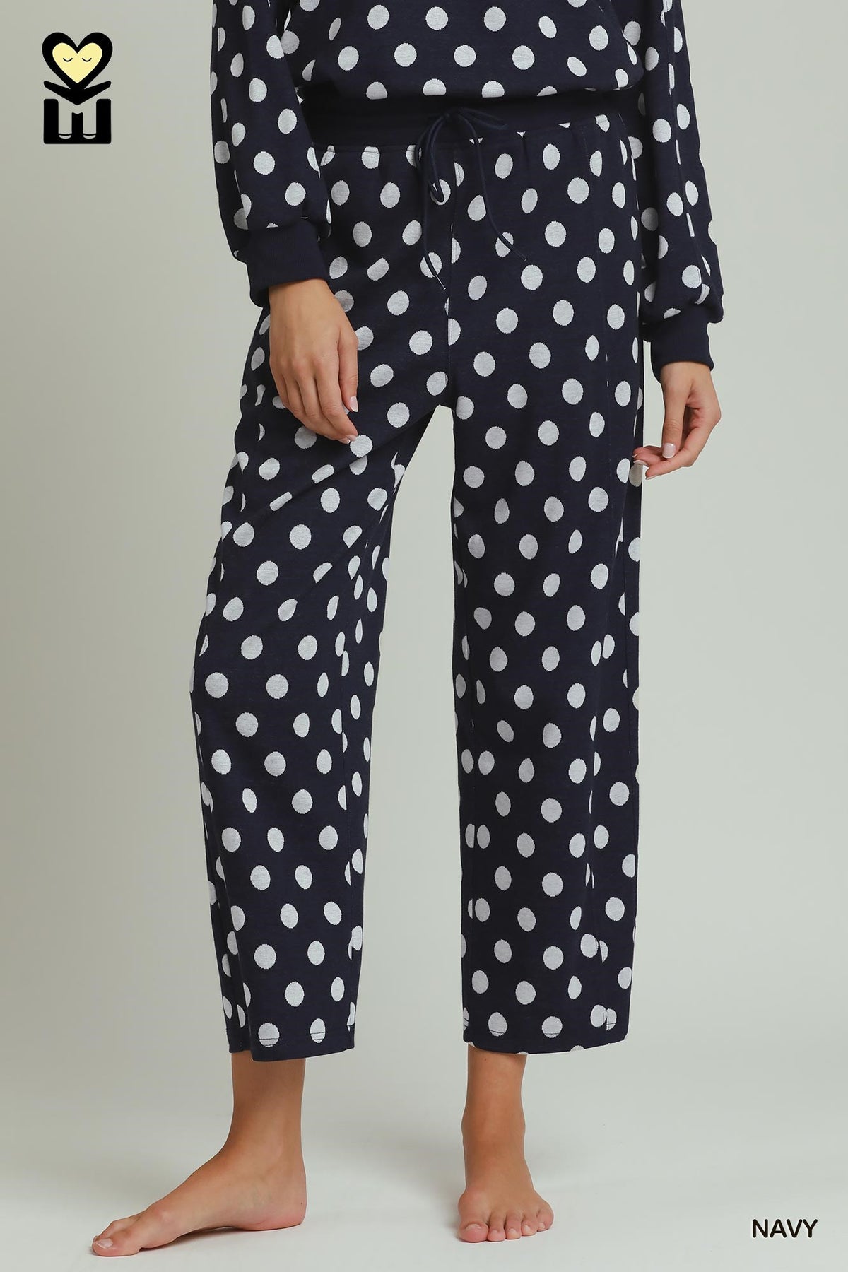 Polka Dot Printed Barrel Pants