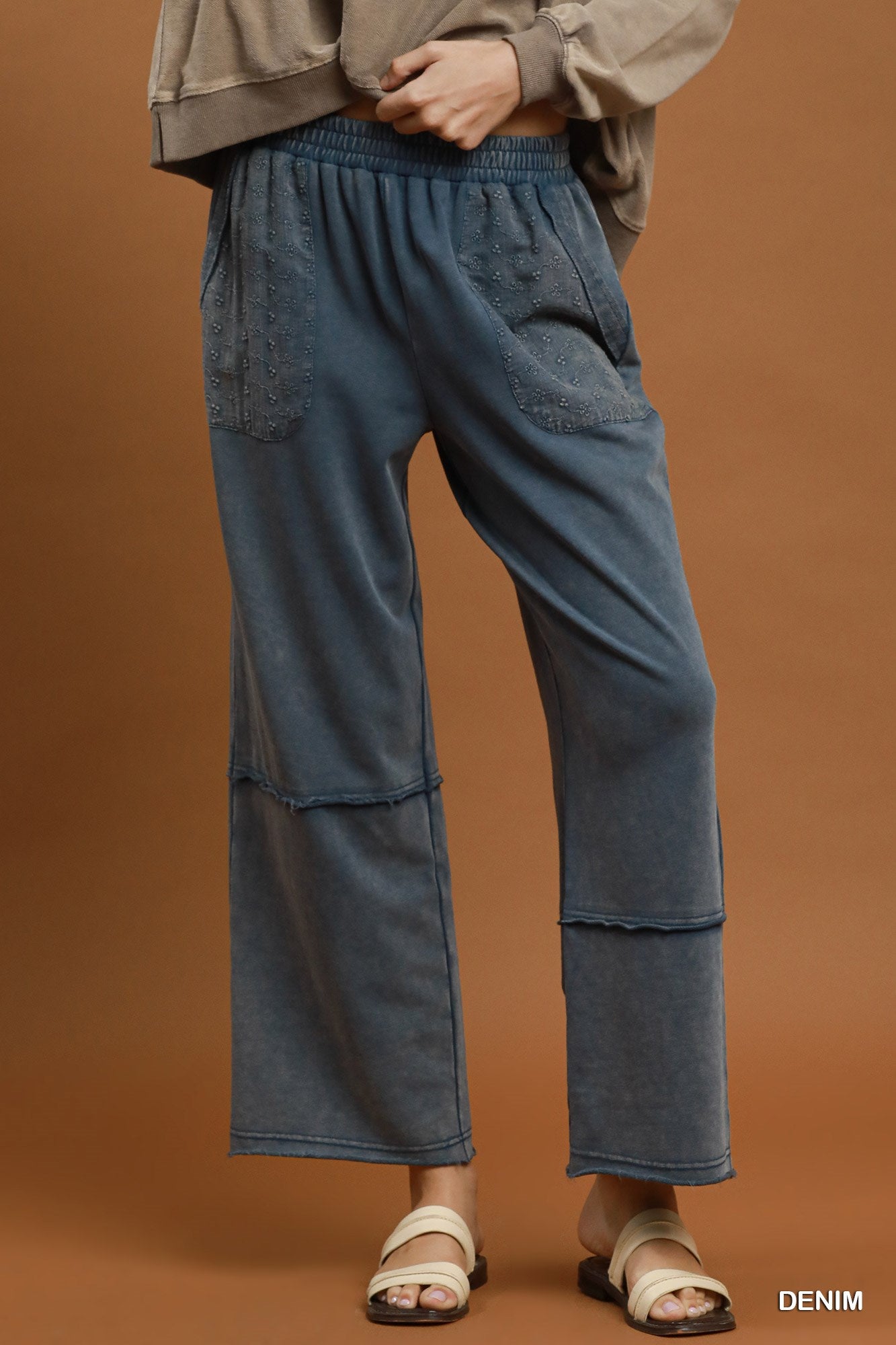 Mineral Wash Wide Leg Lounge Pants