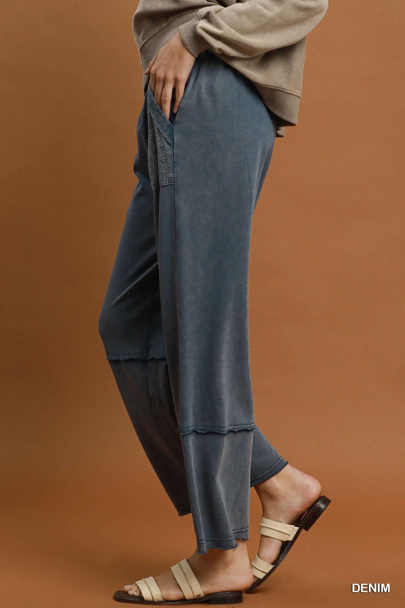 Mineral Wash Wide Leg Lounge Pants