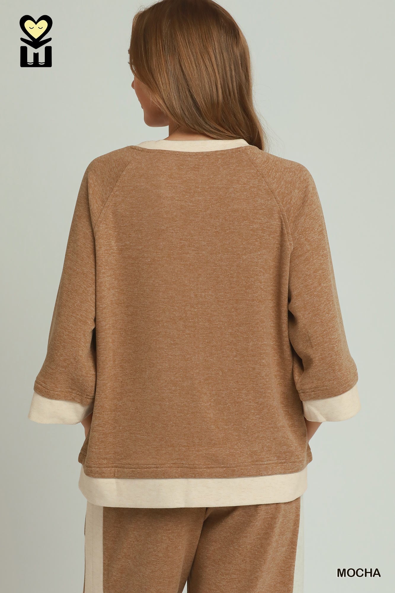 The DreamPlush Contrast Raglan Sleeve Top