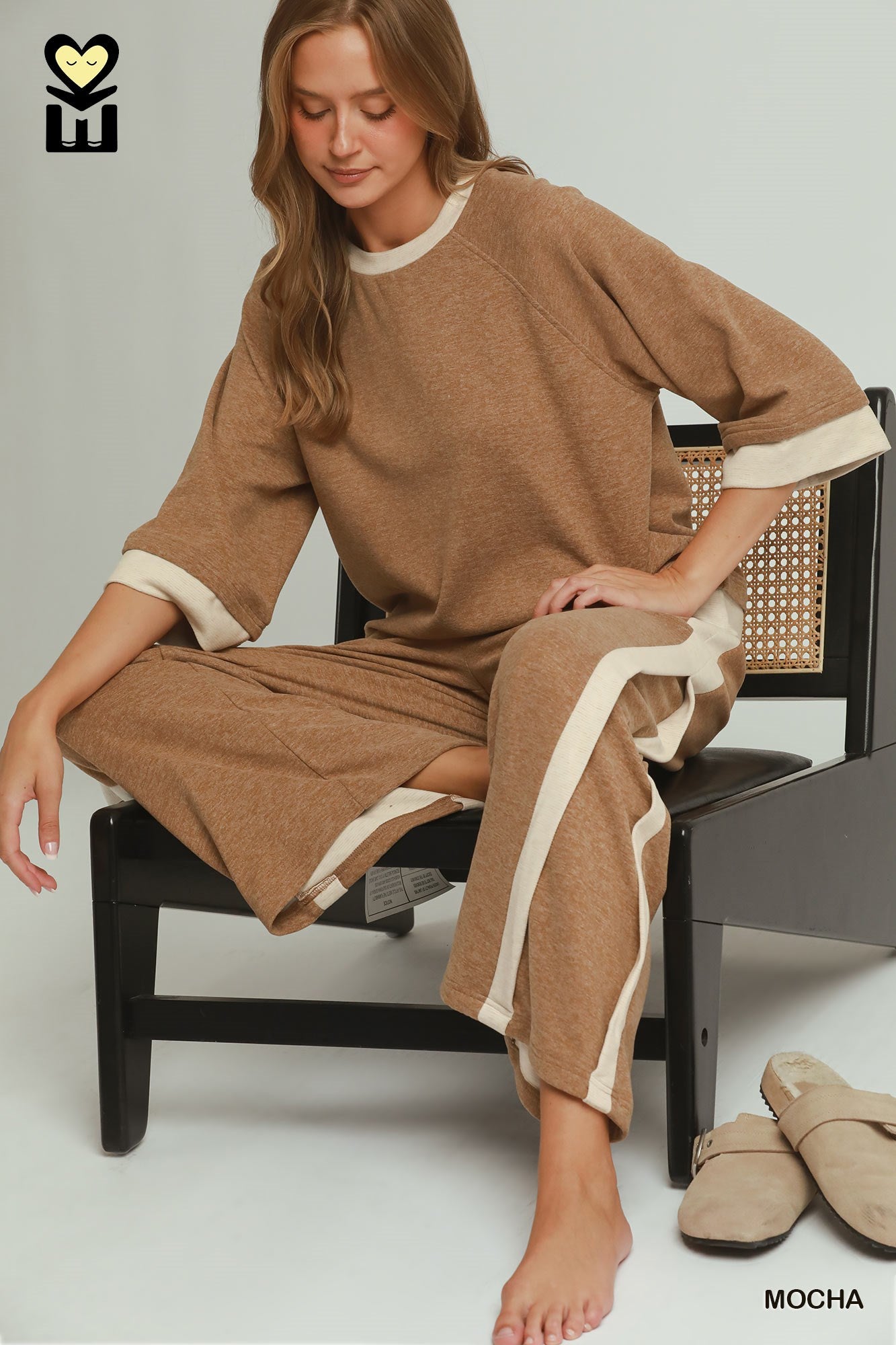 The DreamPlush Contrast Raglan Sleeve Top
