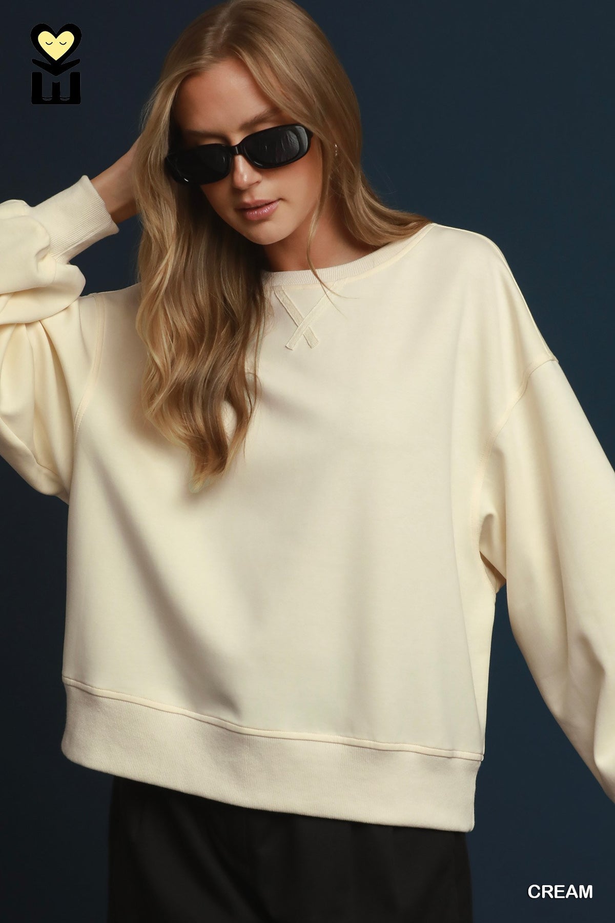 Luxe Cotton Dot Elbow Patch Pullover