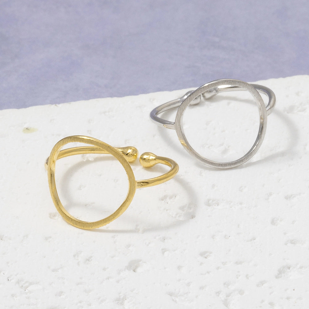 18K Gold Dipped Open Circle Ring