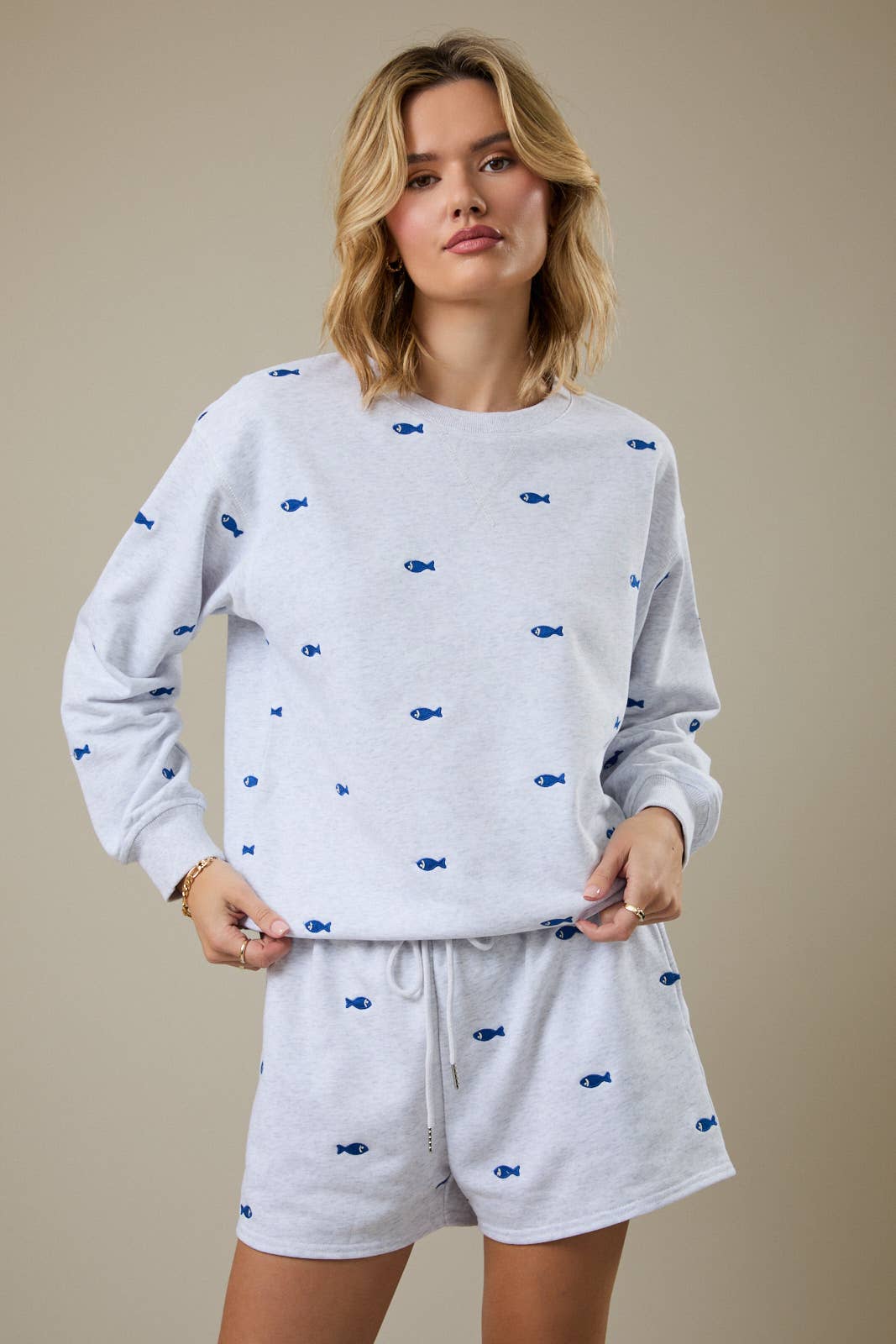 Emroidered Fish Crewneck Sweatshirt