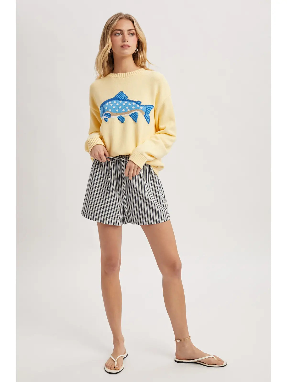 Graphic Coastal Crewneck Sweater 'Fish'