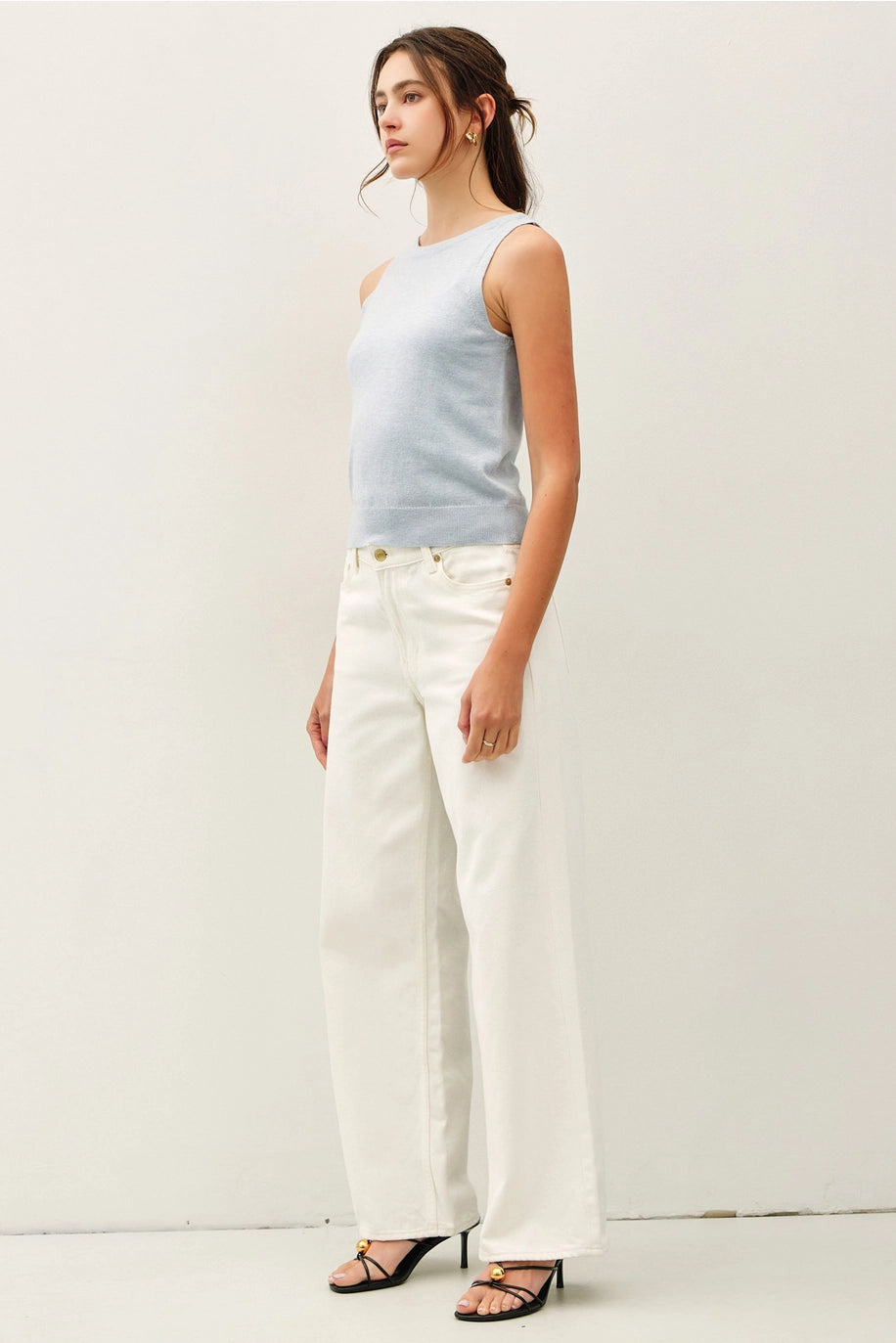 Wool Blend Ultra Soft Boatneck Sweater Tank
