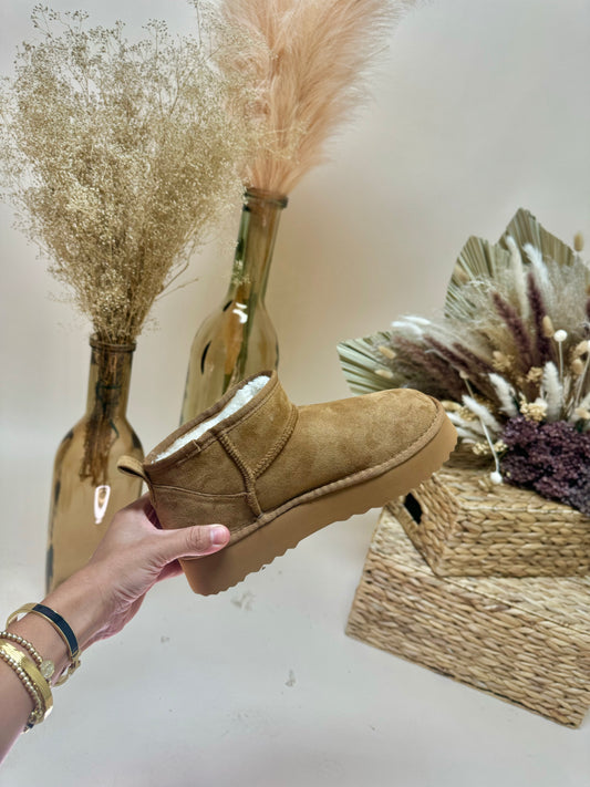 Chestnut Platform Ankle Bootie