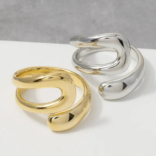 Sculptural Snake Coil Open Bypass Ring